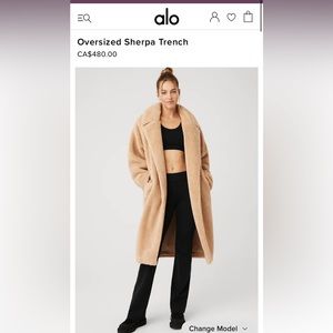 Barely-worn ALO yoga oversized Sherpa trench jacket